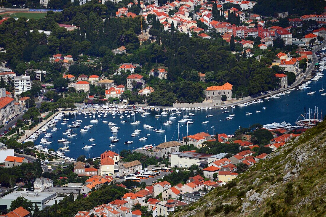 Blick auf die Altstadt von Dubrovnik von oben