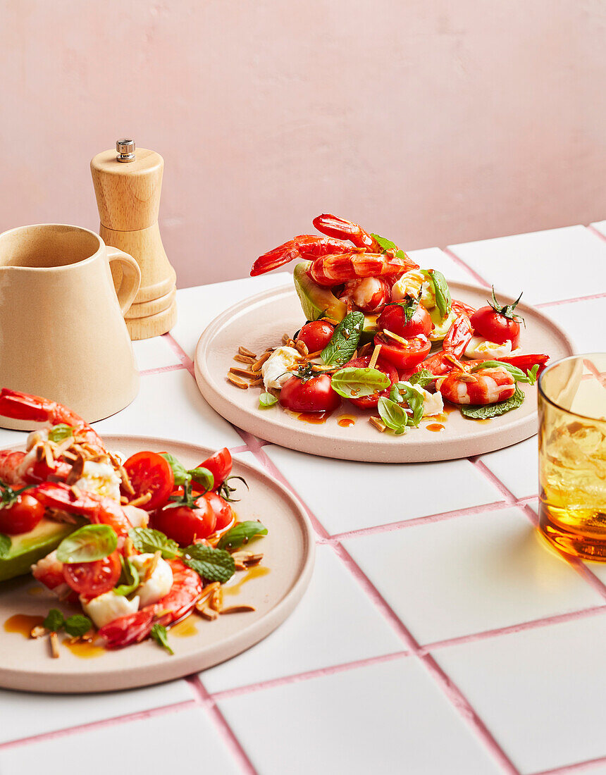 Caprese-stuffed avocado halves