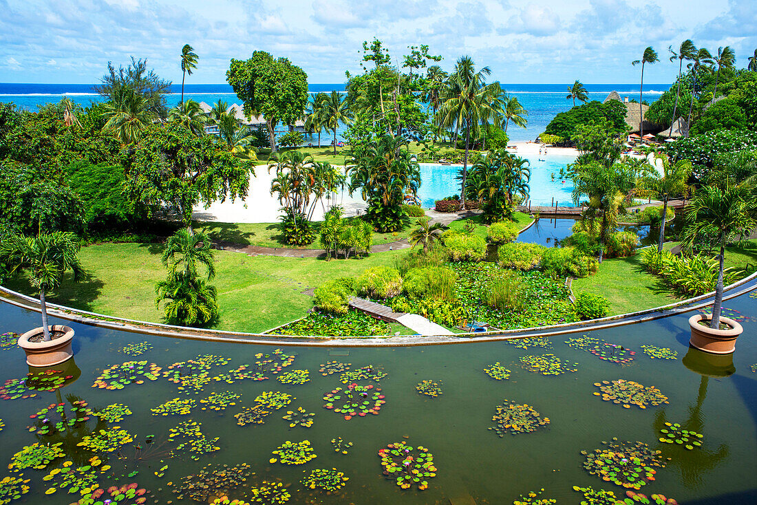 Meridien Hotel auf der Insel Tahiti, Französisch-Polynesien, Tahiti Nui, Gesellschaftsinseln, Französisch-Polynesien, Südpazifik.