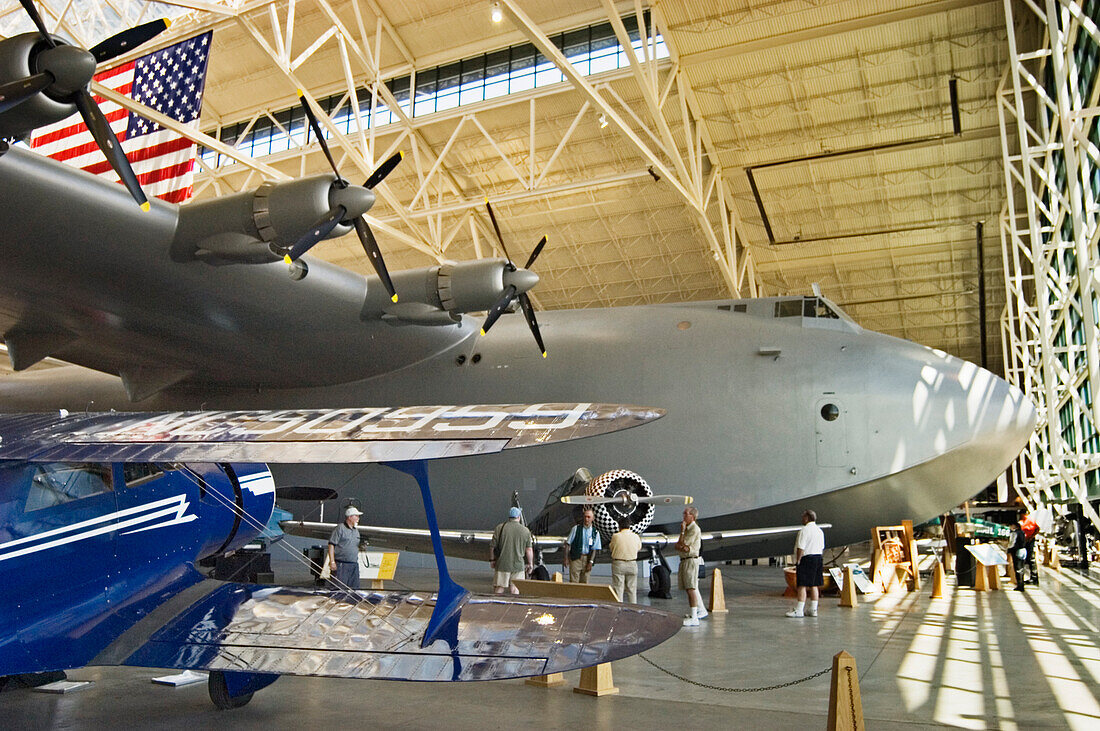 Howard Hughs' Spruce Goose jumbo airplane at the Evergreen Aviation Museum in McMinnville, Oregon.