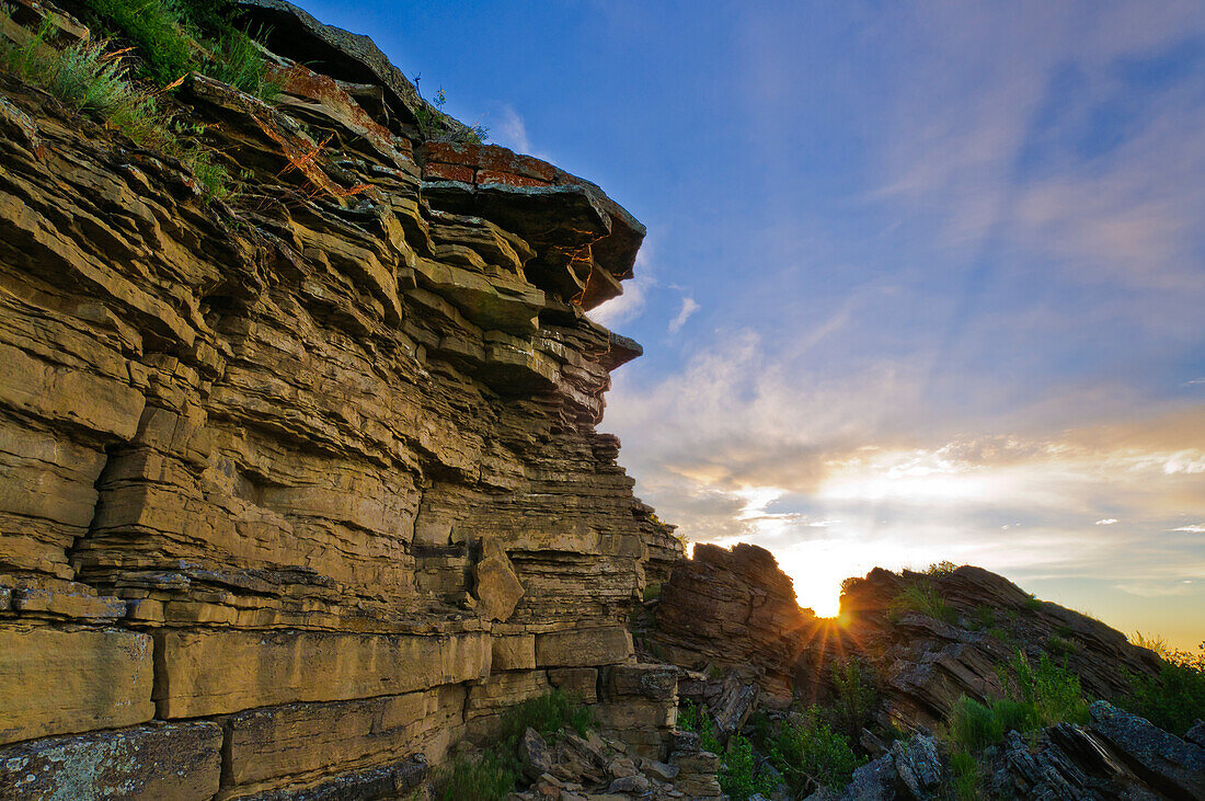 First Peoples Buffalo Jump in der Nähe von Great Falls, Montana, früher bekannt als Ulm Pishkun State Park.