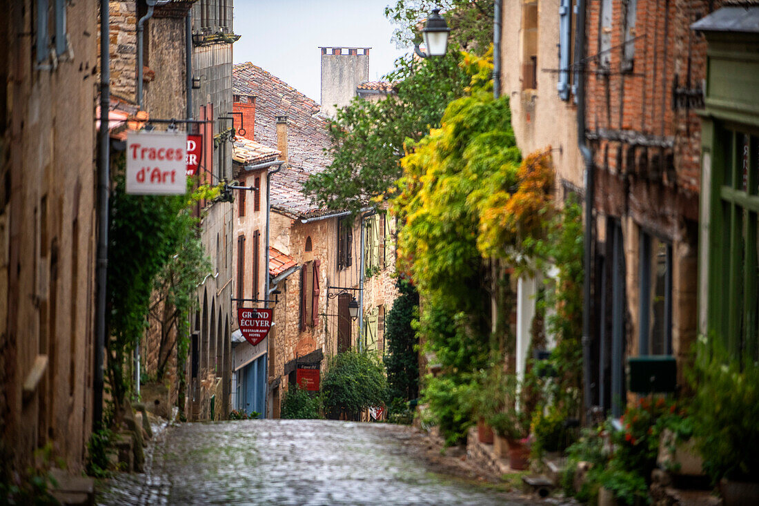 Medieval town of Cordes sur Ciel, labelled The Most Beautiful Villages of France, Tarn, Occitanie, France