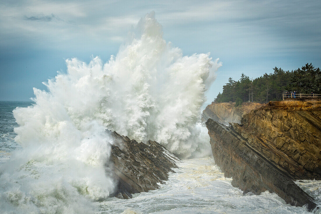 Storm surf at Shore Acres State Park, Oregon Coast.