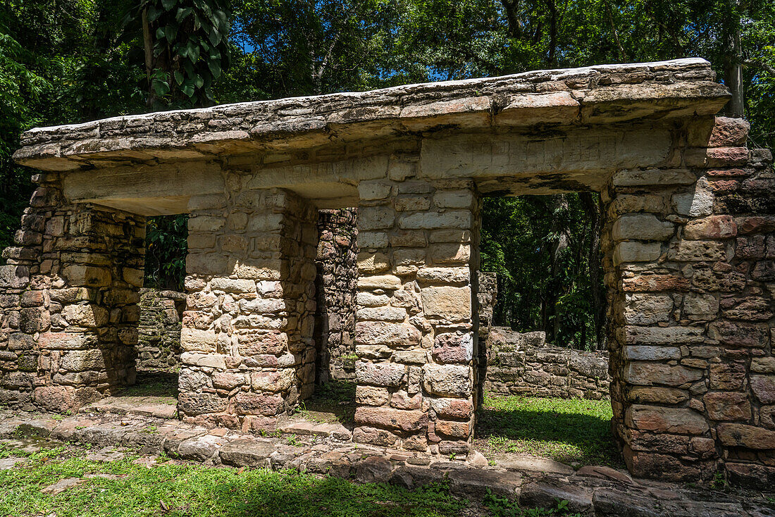 Temple 24 in the ruins of the Mayan city of Yaxchilan on the Usumacinta River in Chiapas, Mexico.