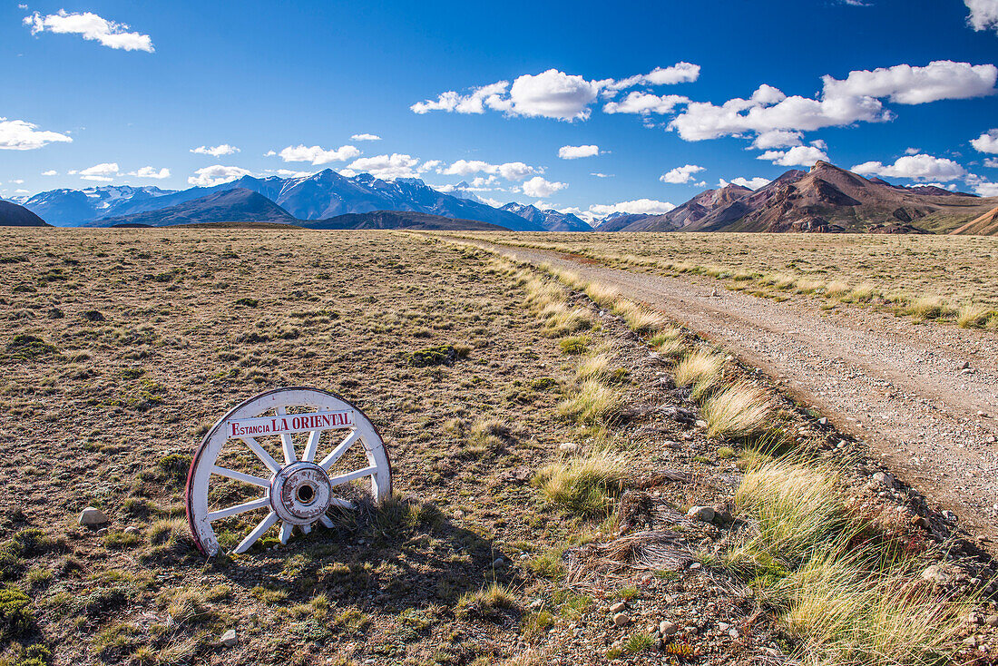 Entrance to Estancia La Oriental, Perito Moreno National Park (Parque Nacional Perito Moreno), Santa Cruz Province, Argentinian Patagonia, Argentina