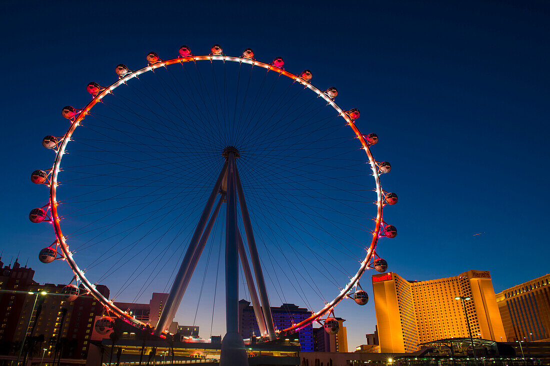 The High Roller at the Linq, a dining and shopping district at the center of the Las Vegas Strip on , The High Roller is the world's largest observation wheel