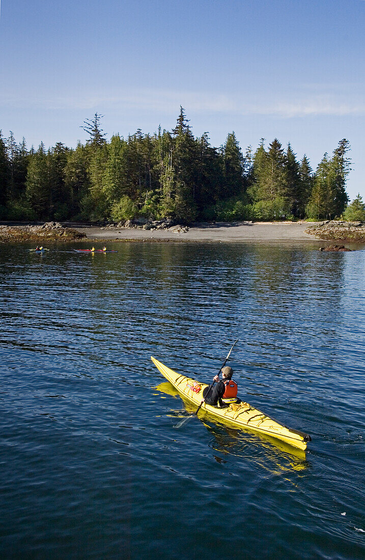 Sea kayaking at Orcas Cove with Southeast Sea Kayaks outfitters, Ketchikan, Alaska.