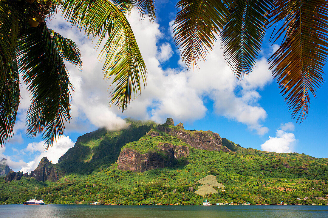 Hanse explorer private cruise anchored in Moorea, French Polynesia, Society Islands, South Pacific.