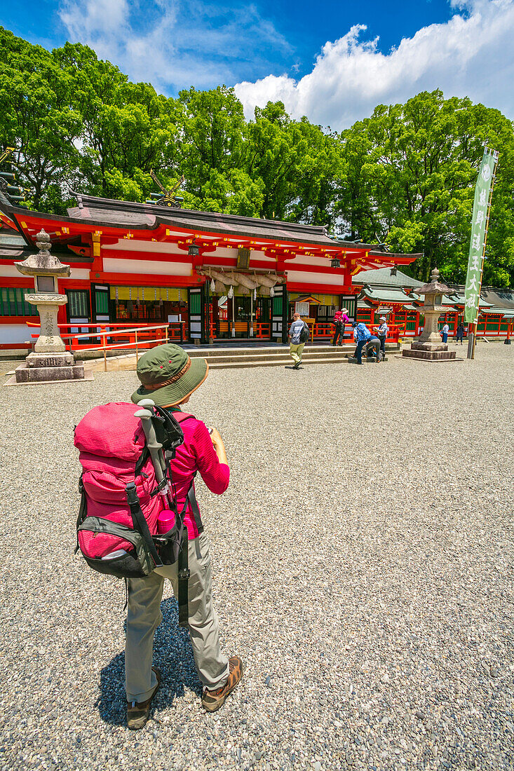 Kumano Kodo pilgrimage route. Kumano Hatayama Taisha. Grand Shrine located at the mouth of the Kumano-gawa river. Shingu. Wakayama Prefecture. Kii Peninsula. Kansai region. Honshü Island . Japan UNESCO World Heritage Site.