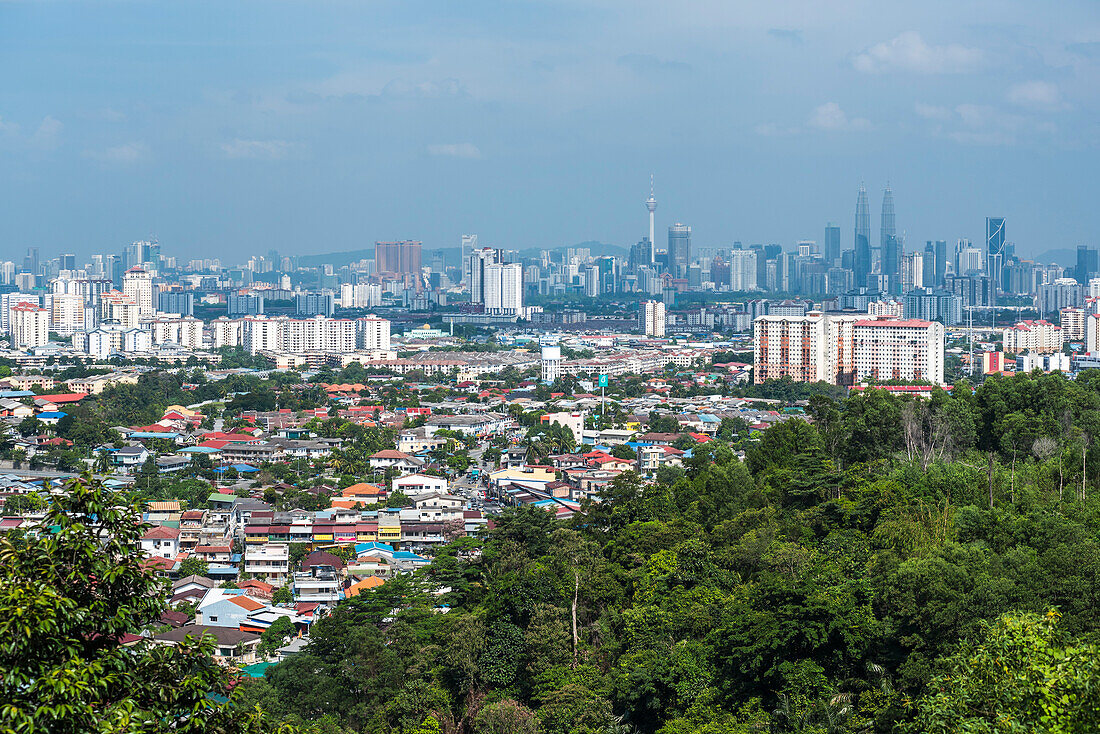 Kuala Lumpur skyline seen from Bukit Tabur Mountain, Malaysia