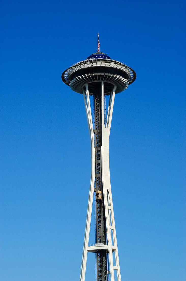 Die Space Needle im Seattle Center in Seattle, Washington.