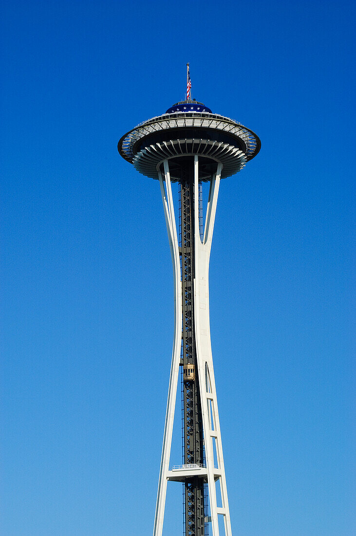 The Space Needle at Seattle Center in Seattle, Washington.