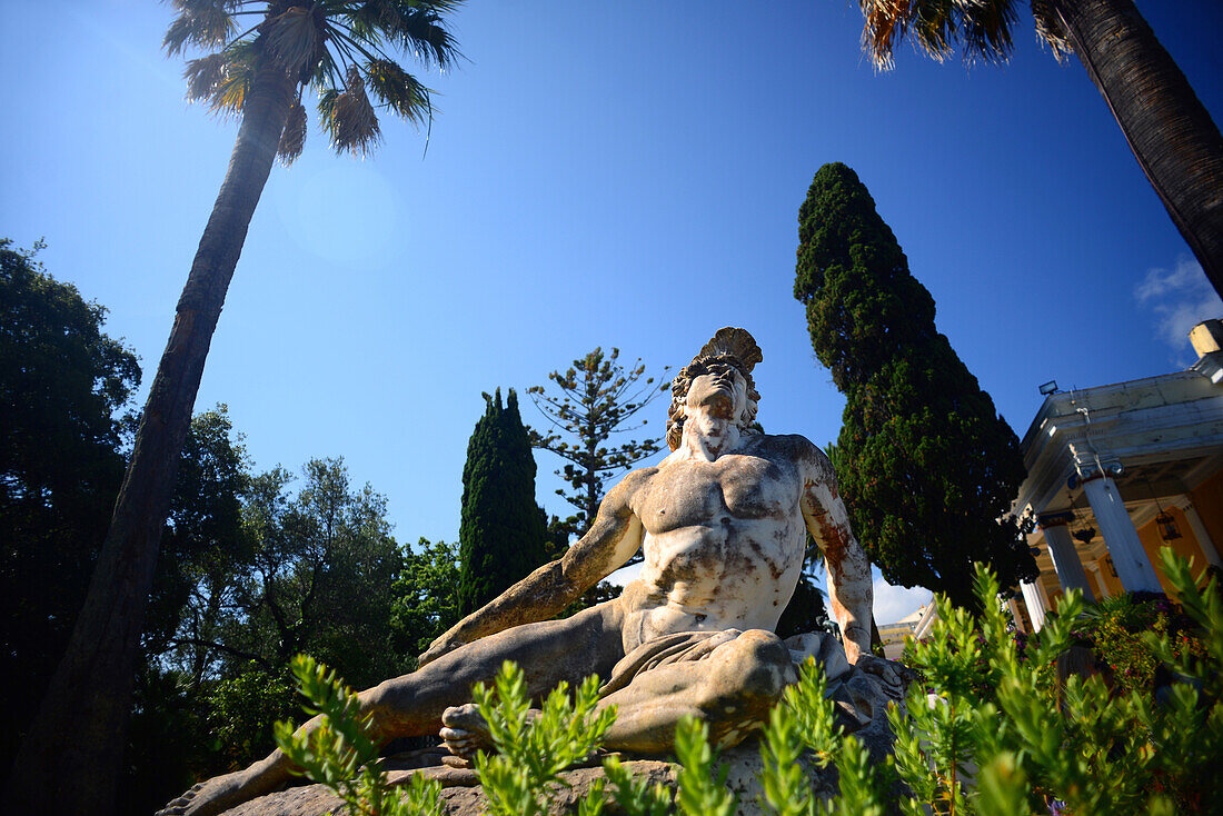 Dying Achilles (Achilleas thniskon) in the gardens of the Achilleion Palace in Village of Gastouri (Sisi's beloved Greek summer palace), Corfu, Greece