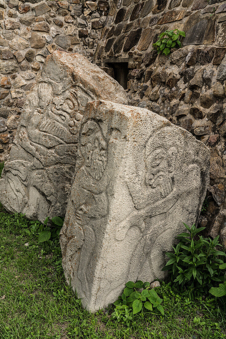 The Danzantes are figures carved in stone showing what are thought to be mutilated captives at the pre-Columbian Zapotec ruins of Monte Alban in Oaxaca, Mexico. A UNESCO World Heritage Site. Orignially they were thought to be dancers, but this is no longer believed.