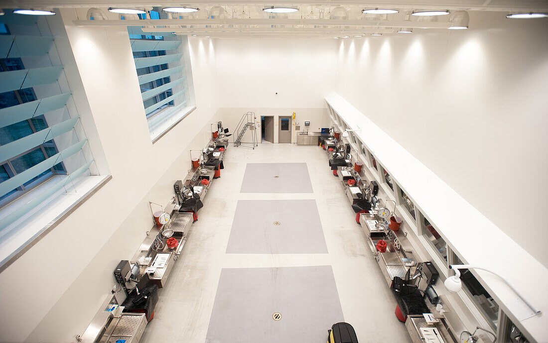 Laboratory for autopsy at the State Medical Examiners Office - Morgue