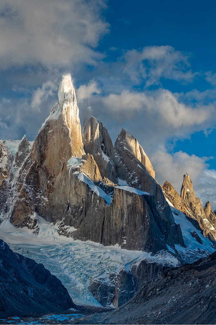Cerro Torre from Laguna Torre in Parque Nacional Los Glaciares near El Chalt?n, Patagonia, Argentina.