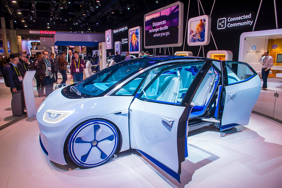 The Volkswagen booth at the CES Show in Las Vegas. CES is the world's leading consumer-electronics show.