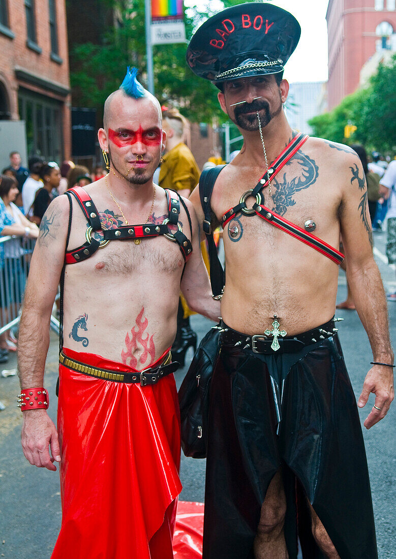 Participants march in the Gay Pride Parade in New York City. The parade is held two days after the U.S. Supreme Court's decision allowing gay marriage in the U.S.