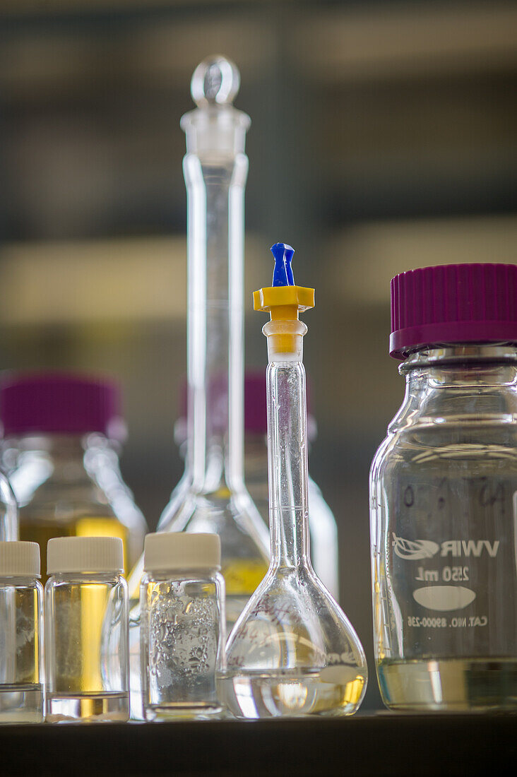 Glass containers in a lab