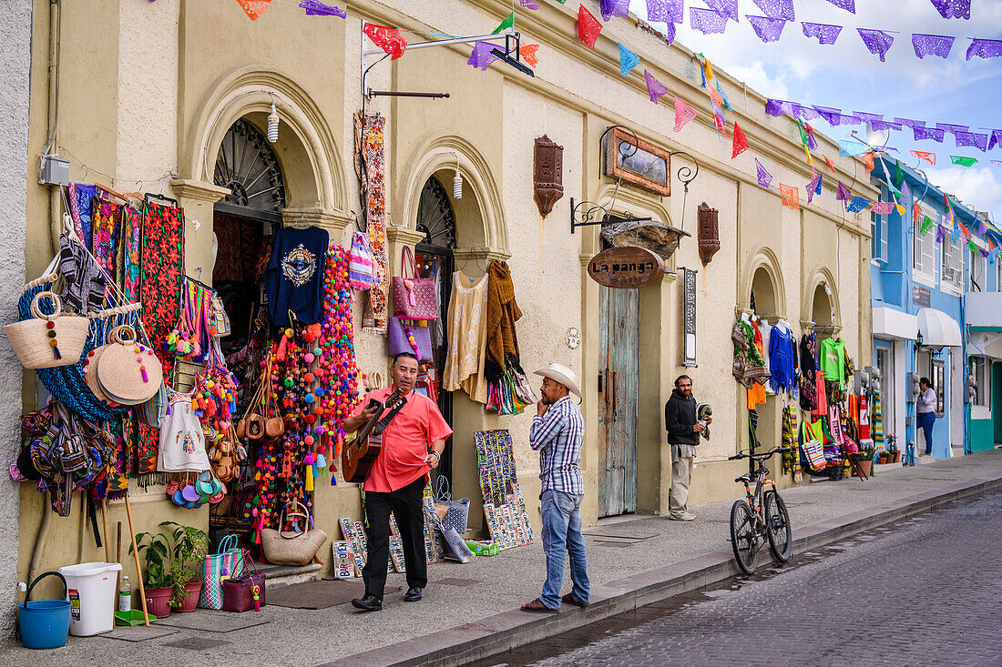 Geschäfte im historischen Viertel von San Jose del Cabo, Baja California Sur, Mexiko.