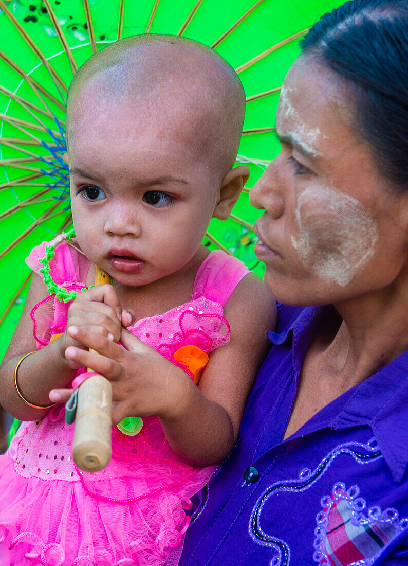 Participants in a local village festival in a village near Bagan Myanmar