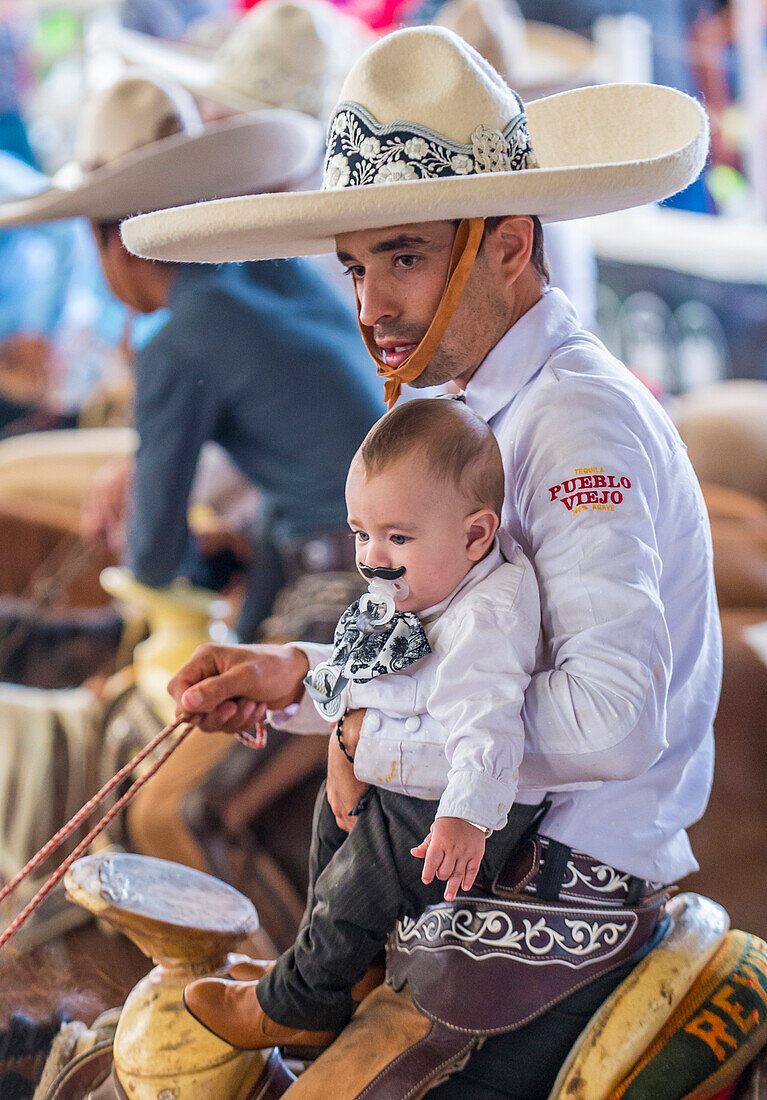 Charro participates at the 23rd International Mariachi & Charros festival in Guadalajara Mexico