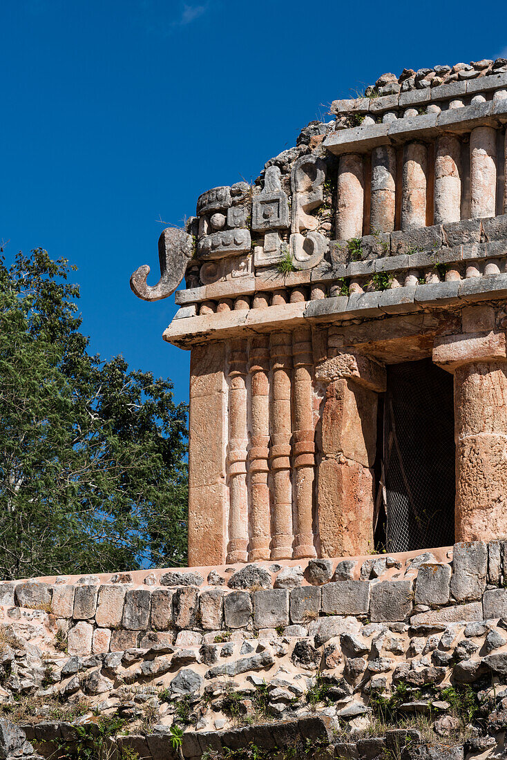 The ruins of the Mayan city of Sayil are part of the Pre-Hispanic Town of Uxmal UNESCO World Heritage Center in Yucatan, Mexico.