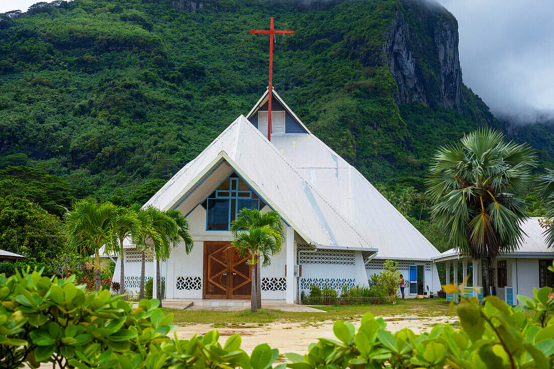 St Pierre Celestin church in Vaitape Bora Bora French Polynesia