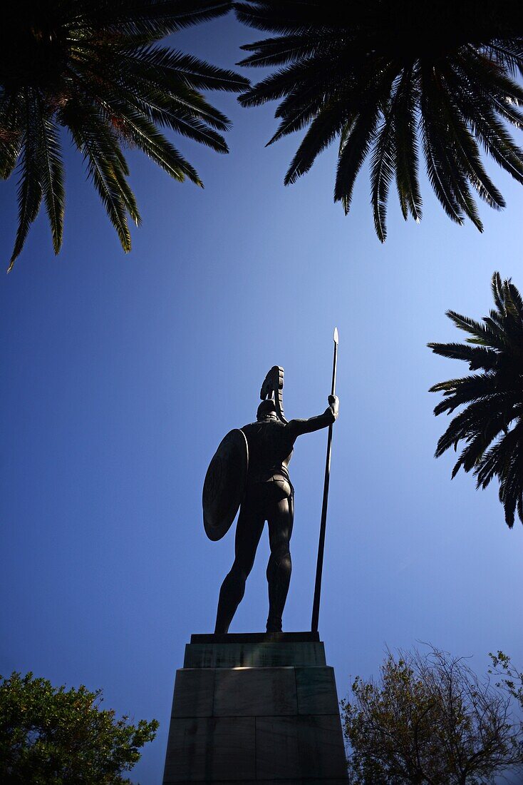 Achilles-Statue im Achilleion-Palast im Dorf Gastouri (Sisis geliebter griechischer Sommerpalast), Korfu, Griechenland