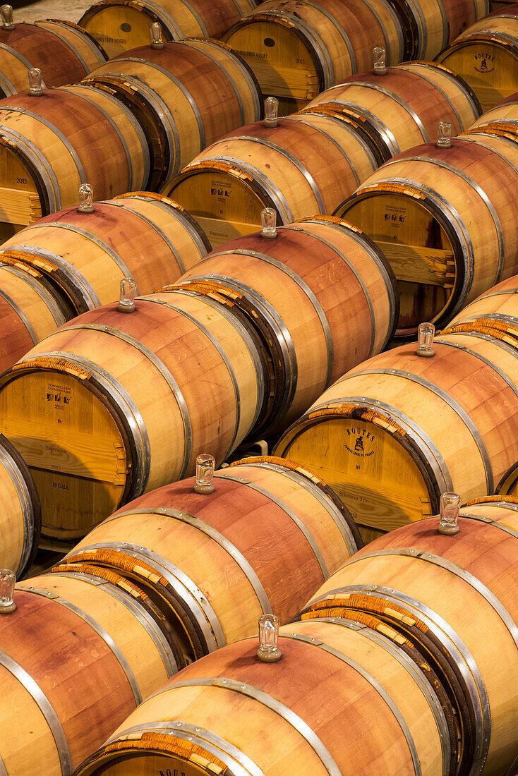 Le Petit Chai winery barrel room at Columbia Crest Vineyards, Patterson, Washington.