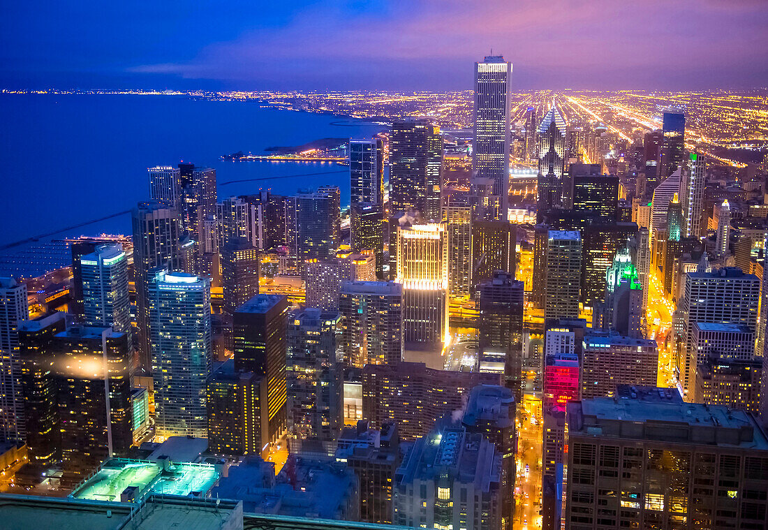 The Chicago skyline seen from hancock tower