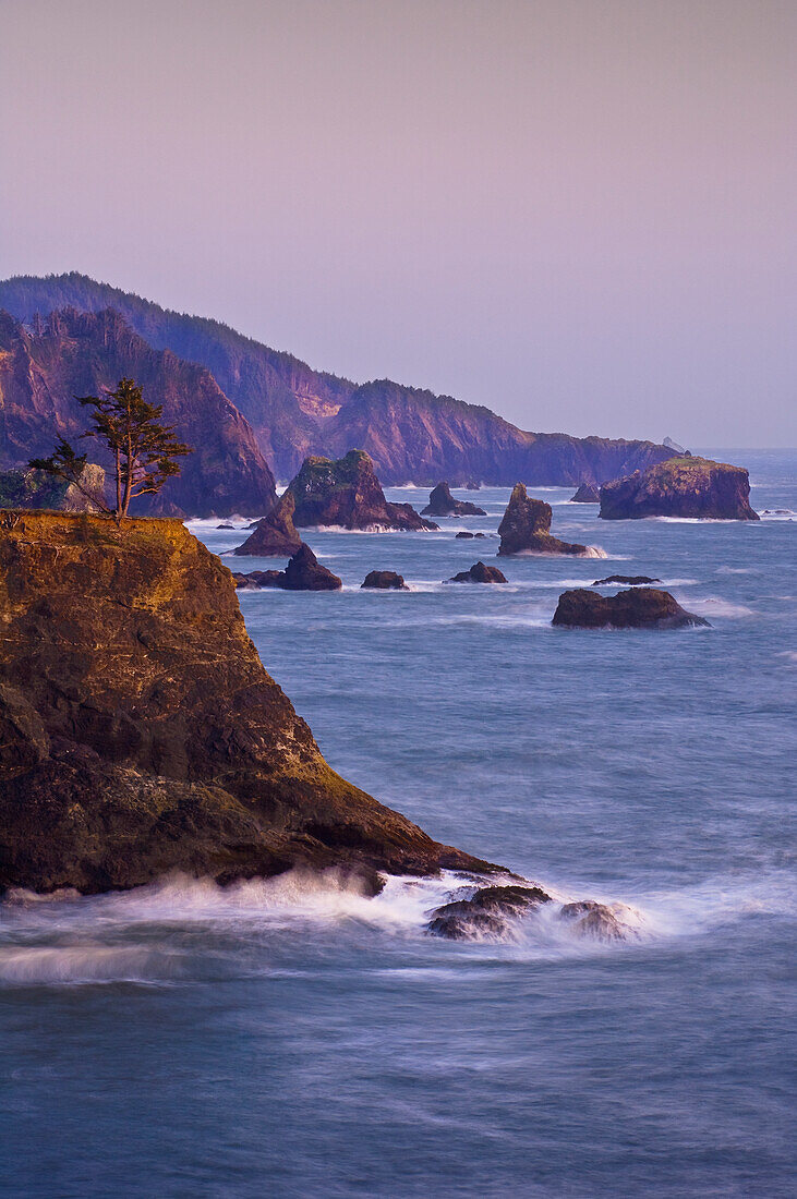 Sea stacks on southern Oregon coast at Samuel H. Boardman State Park.