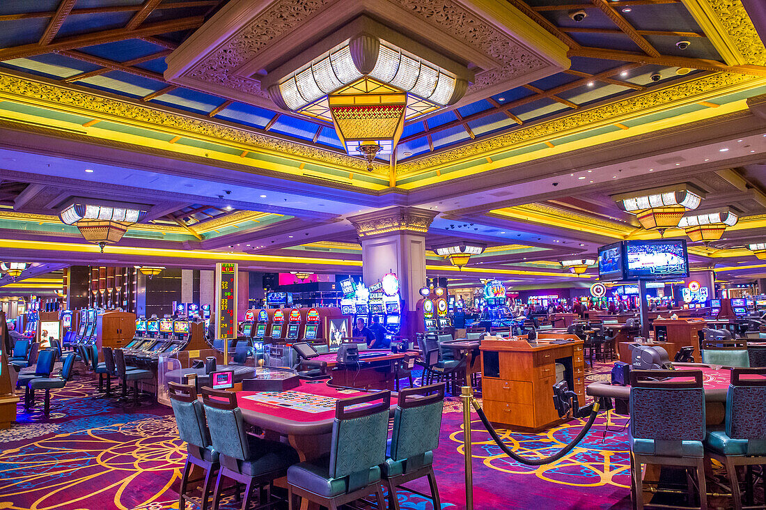 The interior of Mandalay Bay resort in Las Vegas. The resort, which opened in 1999, has 3,309 hotel rooms, 24 elevators and a casino of 135,000 sq ft