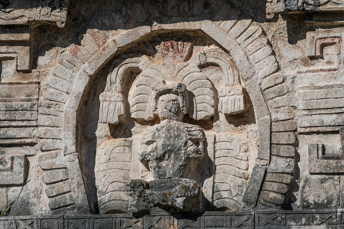 The Nunnery Complex in the ruins of the great Mayan city of Chichen Itza, Yucatan, Mexico. The Pre-Hispanic City of Chichen-Itza is a UNESCO World Heritage Site.