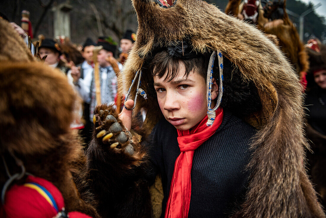 Neujahrsbärentanzfest, Comanesti, Moldawien, Rumänien