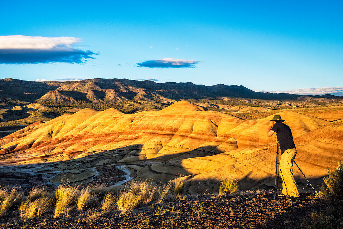Dan Schoenwald photographing at Painted Hills Unit, John Day Fossil Beds National Monument, Oregon.