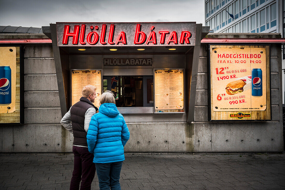 Fast food restaurant in the centre of Reykjavik Old Town, Iceland