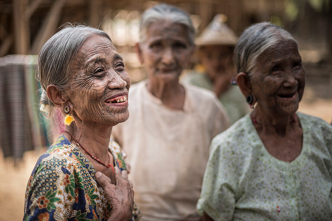 Tattooed woman of a Chin Tribe Village, Chin State, Myanmar (Burma)