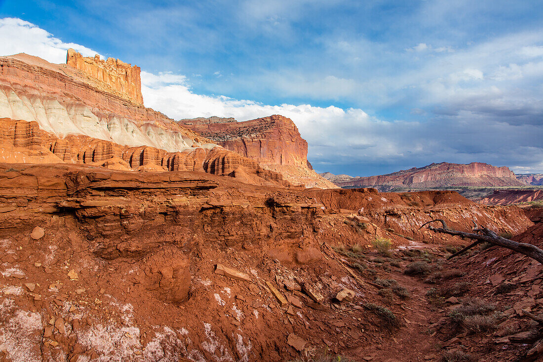 The colorful eroded landscape in Capitol Reef National Park in Utah.