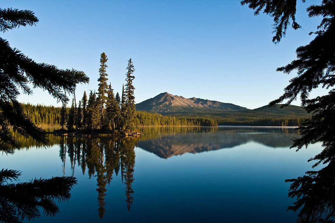 Summit Lake and Diamond Peak; Cascade Mountains, Oregon.