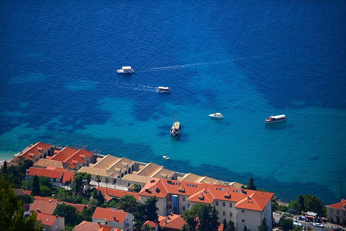 Blick auf die Altstadt von Dubrovnik von oben