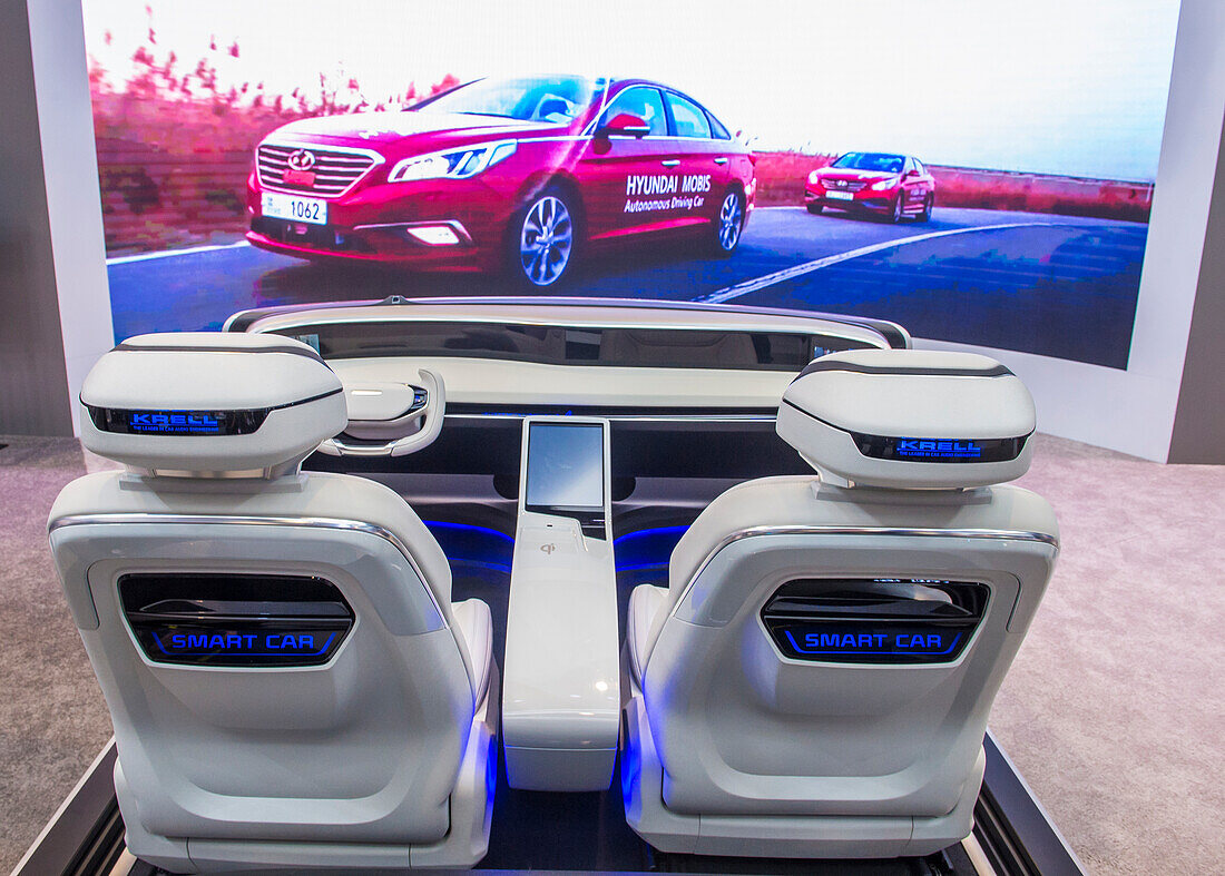 The Hyundai Mobis Concept car simulator at the CES Show in Las Vegas. CES is the world's leading consumer-electronics show.