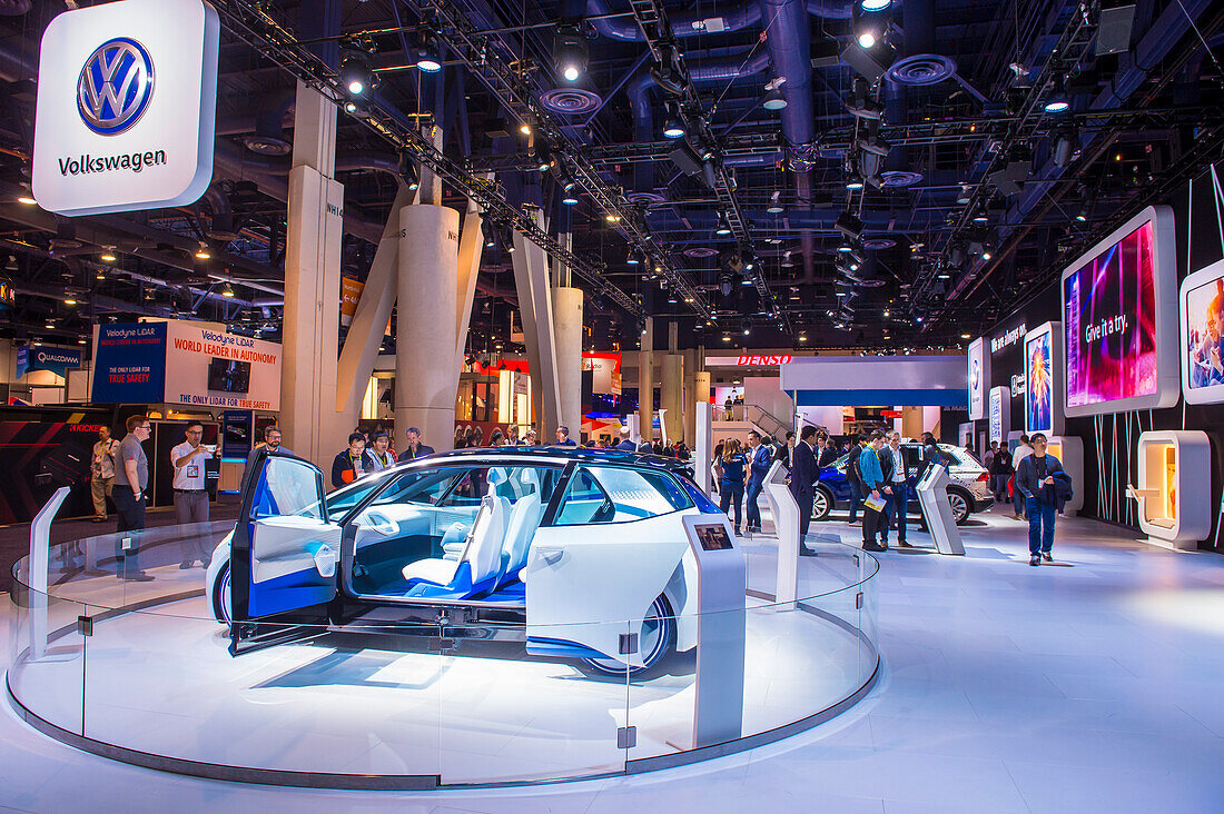 The Volkswagen booth at the CES Show in Las Vegas. CES is the world's leading consumer-electronics show.