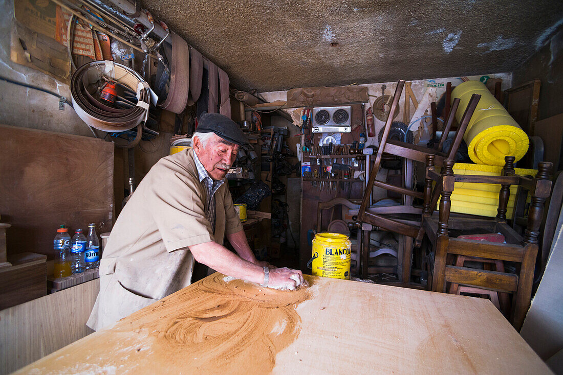 Carpenter in the Mariscal District, Quito, Ecuador, South America