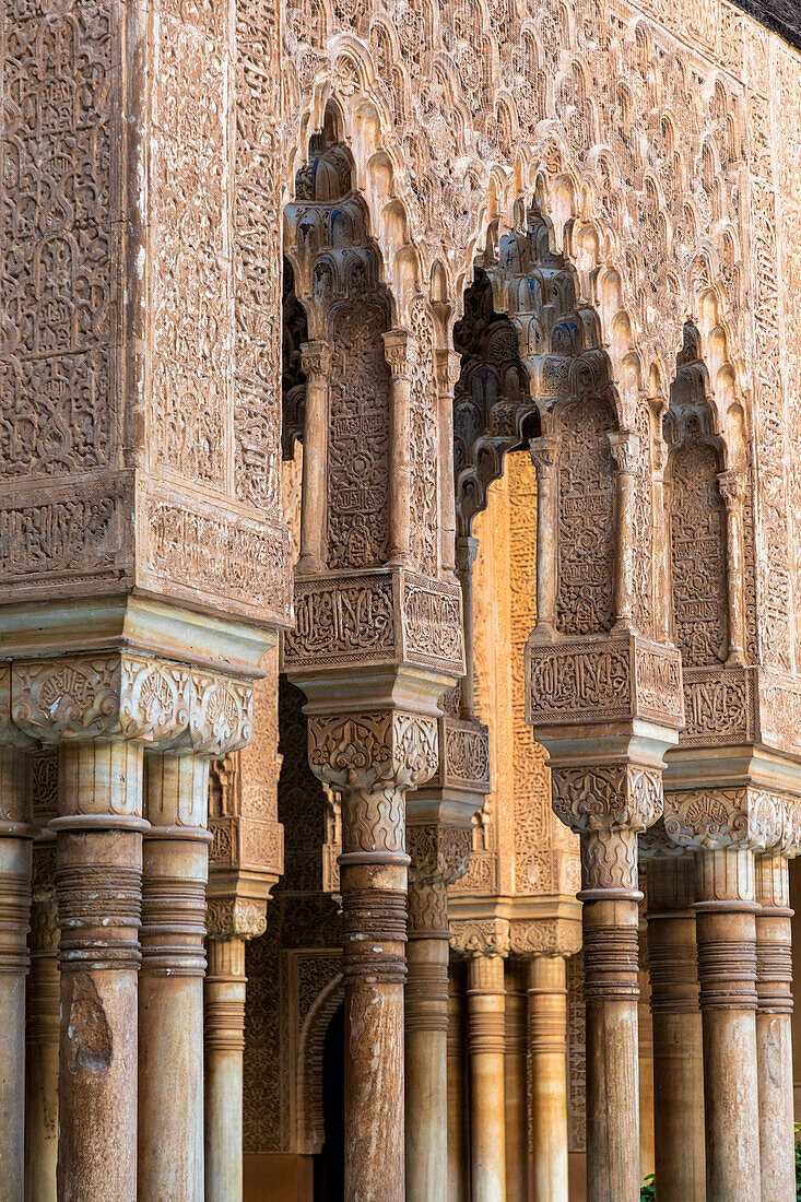 Hof der Löwen, Die Alhambra, UNESCO-Welterbe, Granada, Andalusien, Spanien, Europa