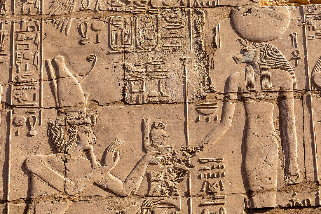 Stone Carvings and Hieroglyphs at Karnak Temple, Luxor, Thebes, UNESCO World Heritage Site, Egypt, North Africa, Africa