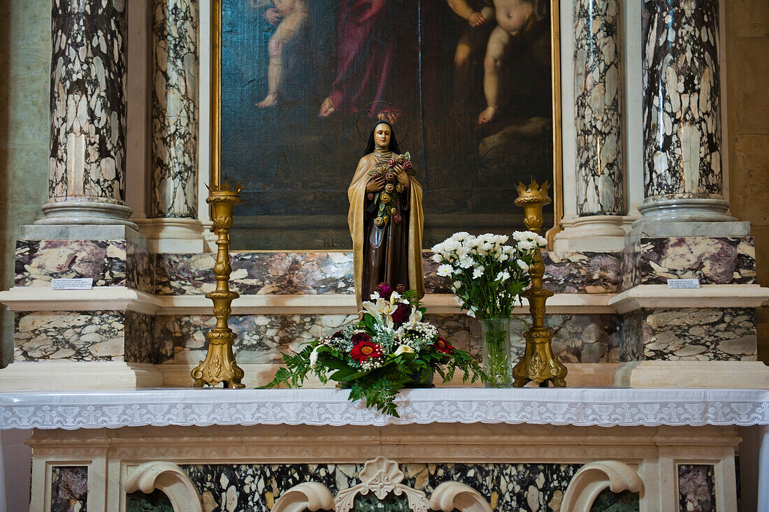 Inside the Cathedral of St Lawrence, Trogir, Dalmatian Coast, Croatia, Europe. This photo shows the inside of the most famous cathedral in Trogir, the Cathedral of St Lawrence. Trogir is a beautiful old town on the Dalmatian Coast of Croatia and is on the UNESCO World Heritage List thanks to it's stunning Romanesque Cathedral's and architecture. Inside the walls of the old town Trogir, the cobbled streets are complemented by beautiful buildings and towering spires. After visiting the Cathedral of St Lawrence, St Lawrence Square and Kamerlengo Fortress, there is always the option of a relaxing 