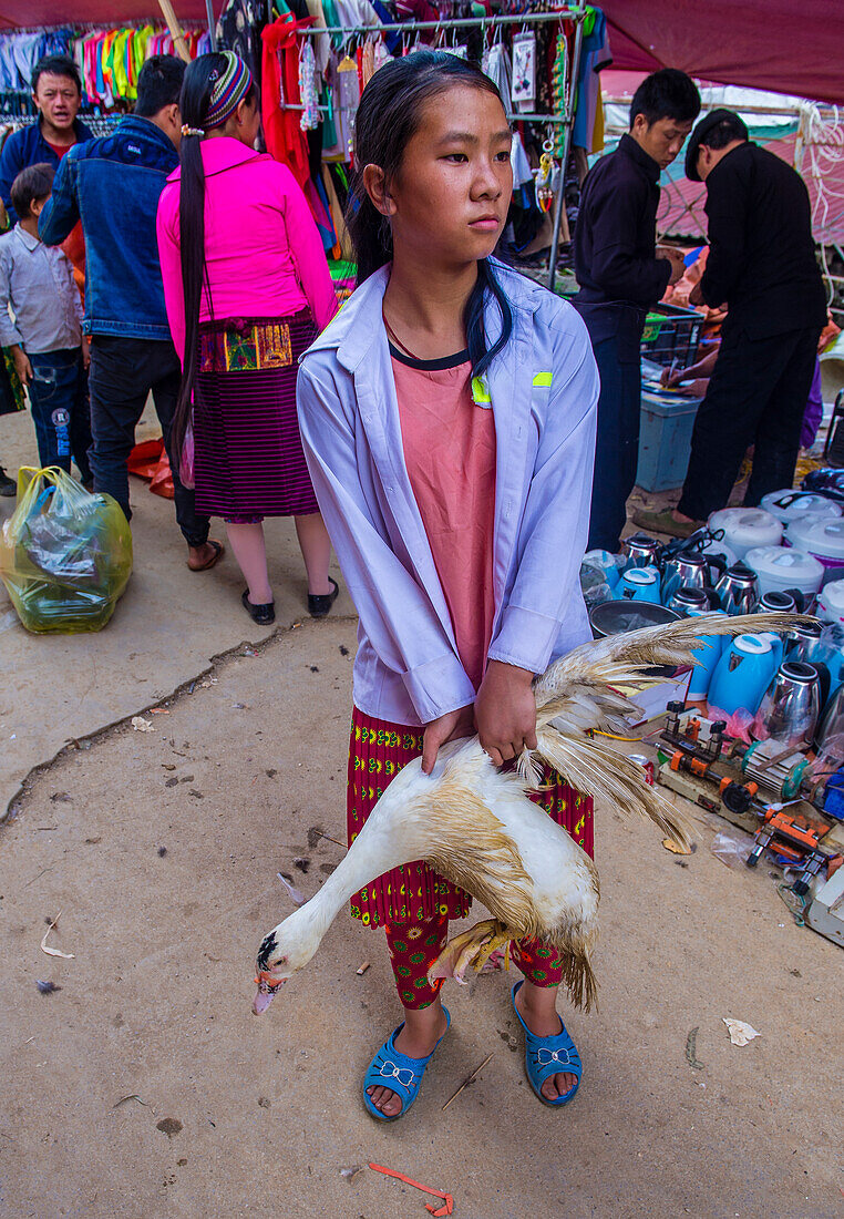 The weekend market in Dong Van Vietnam