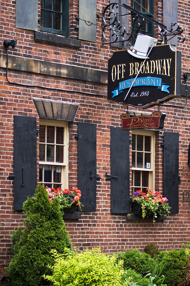 The Off Broadway restaurant in Charlottetown's historical district; Prince Edward Island, Canada.