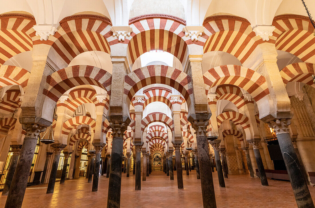 Interior of The Mosque (Mezquita) and Cathedral of Cordoba, UNESCO World Heritage Site, Cordoba, Andalusia, Spain, Europe